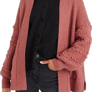 Madewell pink bobble cardigan sweater